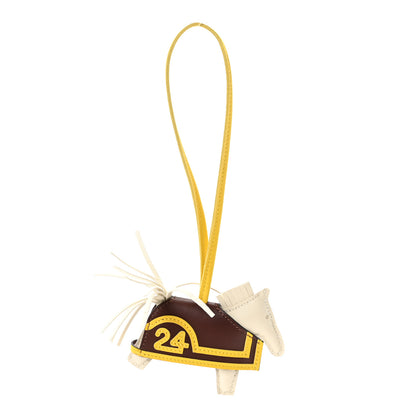 Hermes Milo Lambskin Grigri Rodeo Robeo 24 Bag Charm PM Craie Terre Jaune De Naples 1 of 5