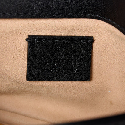 Gucci Calfskin Matelasse Super Mini GG Marmont Shoulder Bag Black 6 of 11