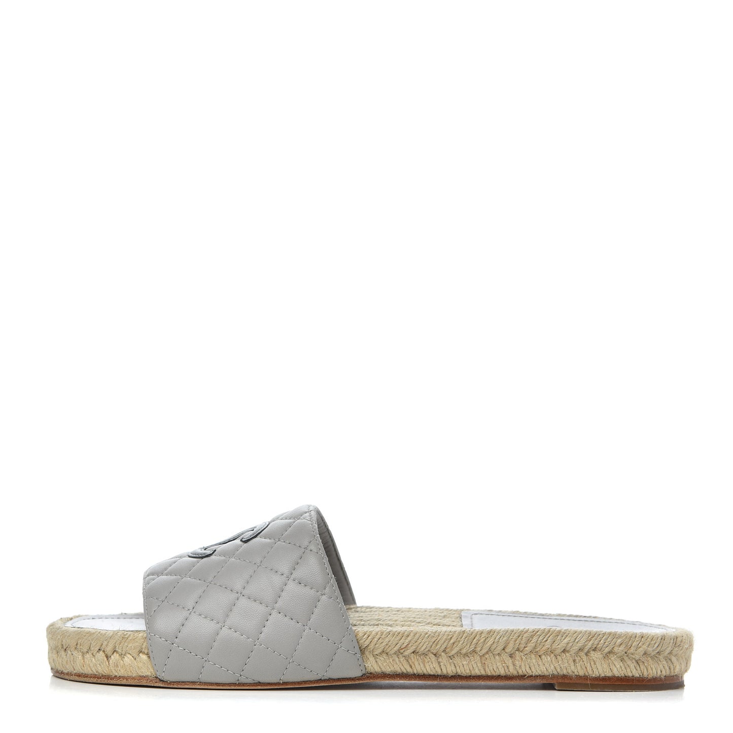 Lambskin Espadrille Mules 42 Light Grey