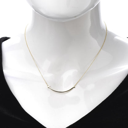 Tiffany 18K Yellow Gold Small T Smile Pendant Necklace 2 of 4