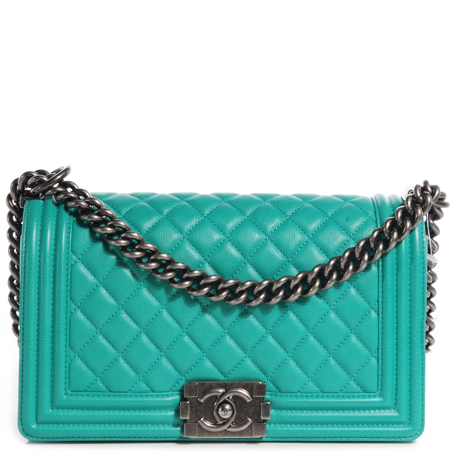 Chanel Lambskin Quilted Medium Boy Flap Menthe 1 of 9