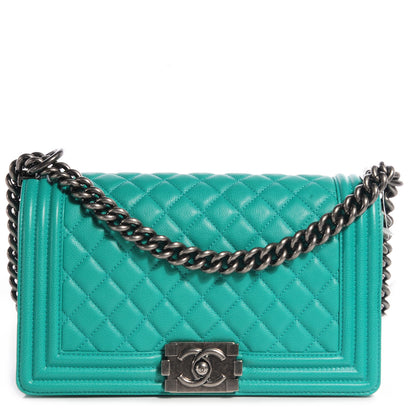 Chanel Lambskin Quilted Medium Boy Flap Menthe 1 of 9