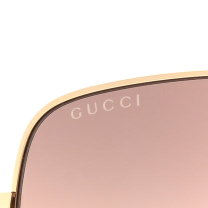 Gucci Metal Navigator Square Chain Sunglasses GG1087S Gold 7 of 8