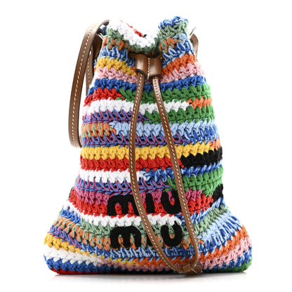 Miu Miu Fabric Crochet Drawstring Pouch Multicolor 1 of 9