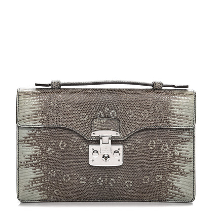 Gucci Lizard Small Lady Lock Briefcase Clutch 1 of 7