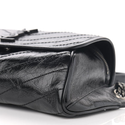 Saint Laurent Crinkled Calfskin Matelasse Monogram Niki Body Bag Black 10 of 11