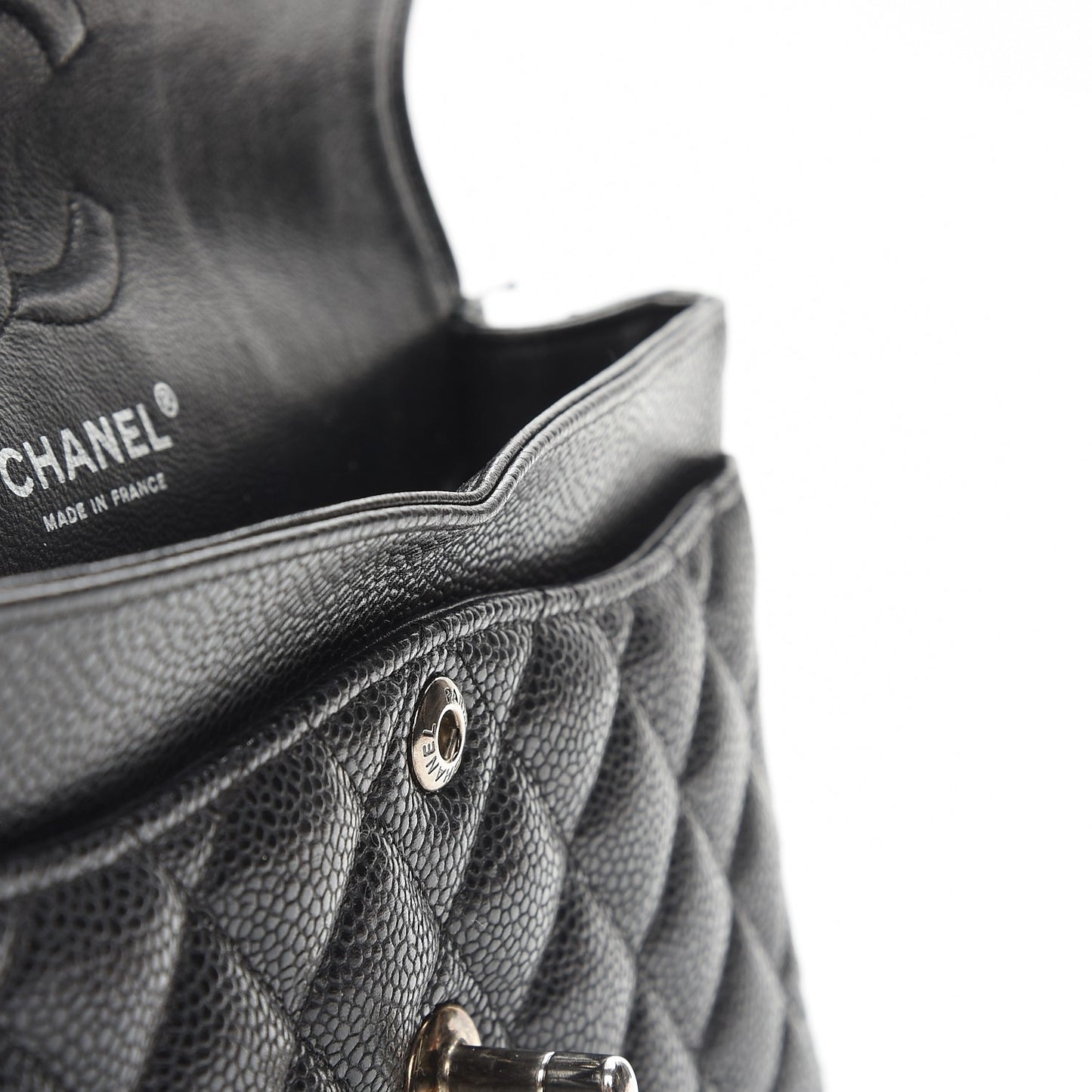 Caviar Quilted Small Double Flap Black