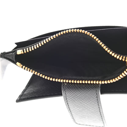 Prada Saffiano Metal Coin Case Card Holder Black 5 of 6