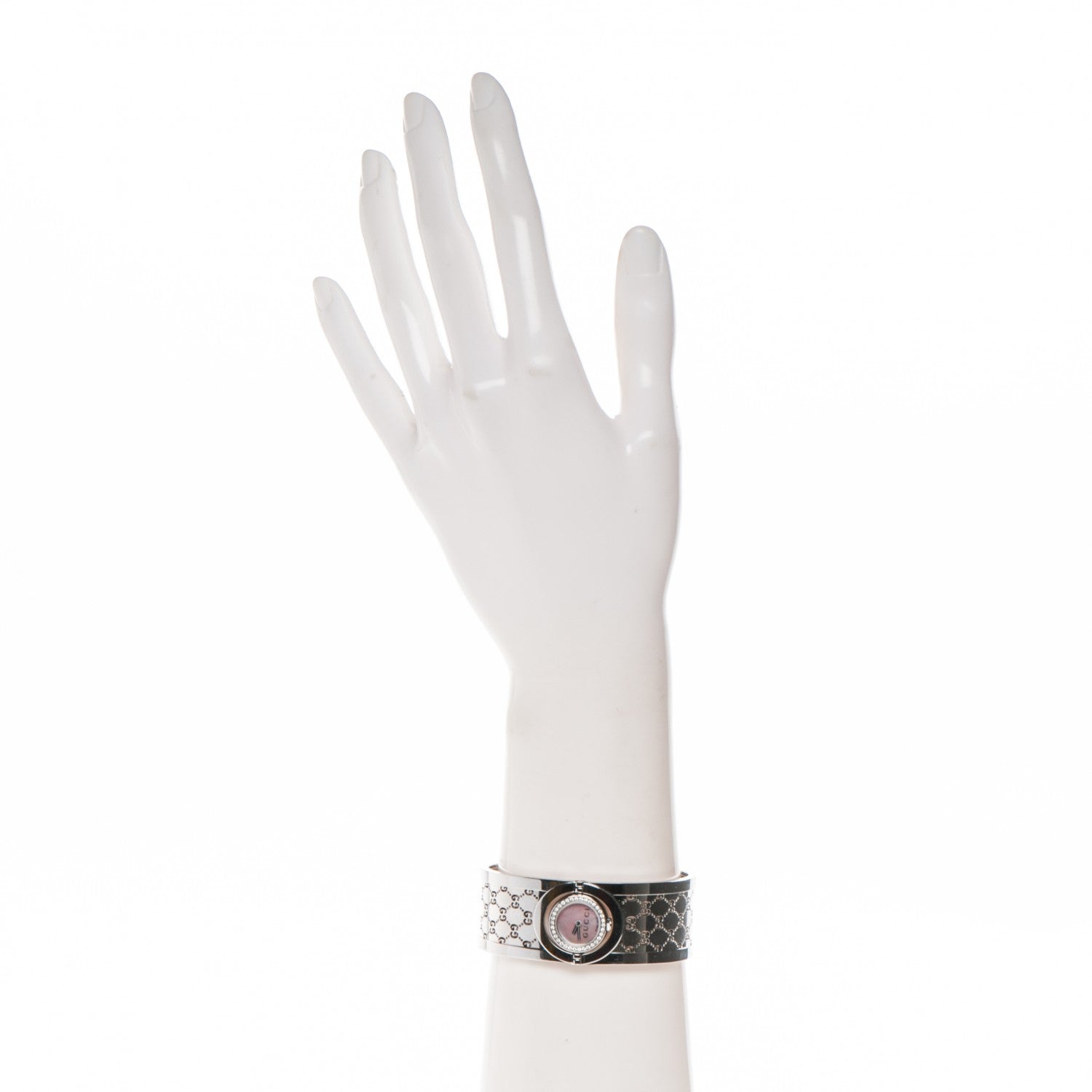 Gucci Stainless Steel Diamond Bezel Mother of Pearl 23mm Twirl Quartz Watch 2 of 5