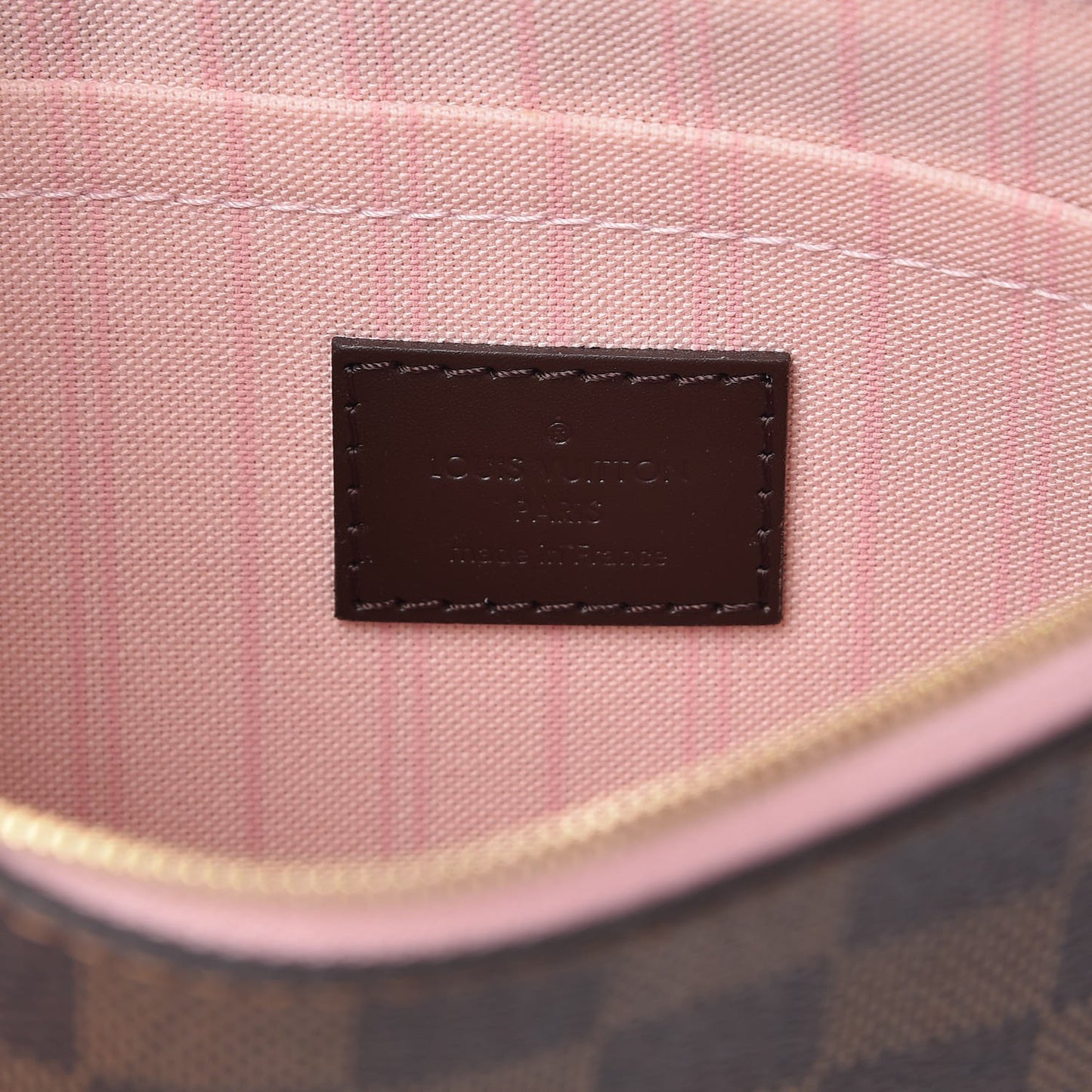 Damier Ebene Neverfull MM GM Pochette Rose Ballerine