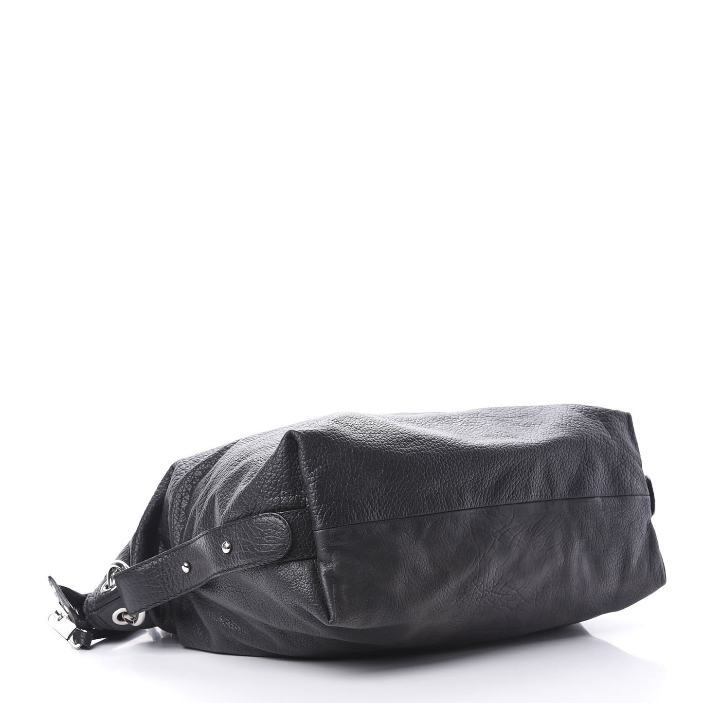 Calfskin Large Bamboo Bar Shoulder Bag Black