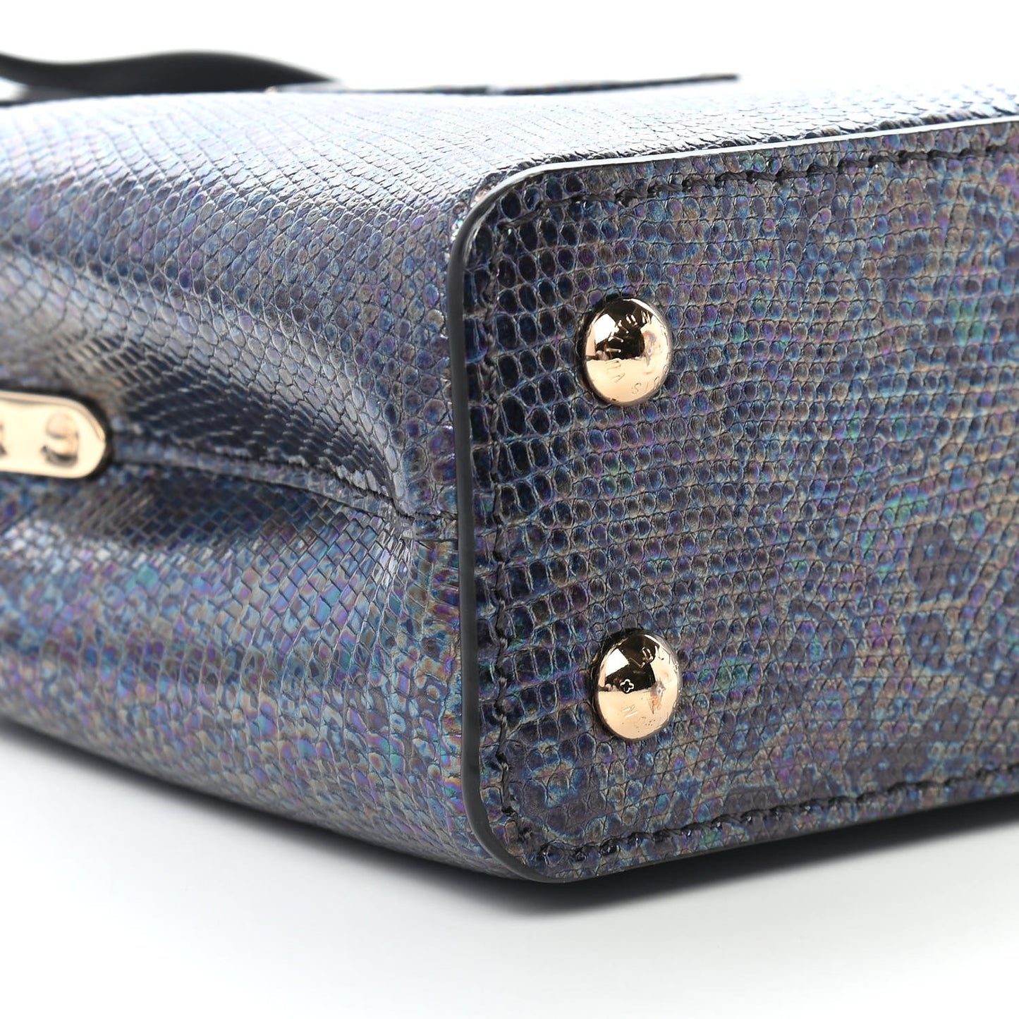 Lizard Capucines Mini Bleu Petrole