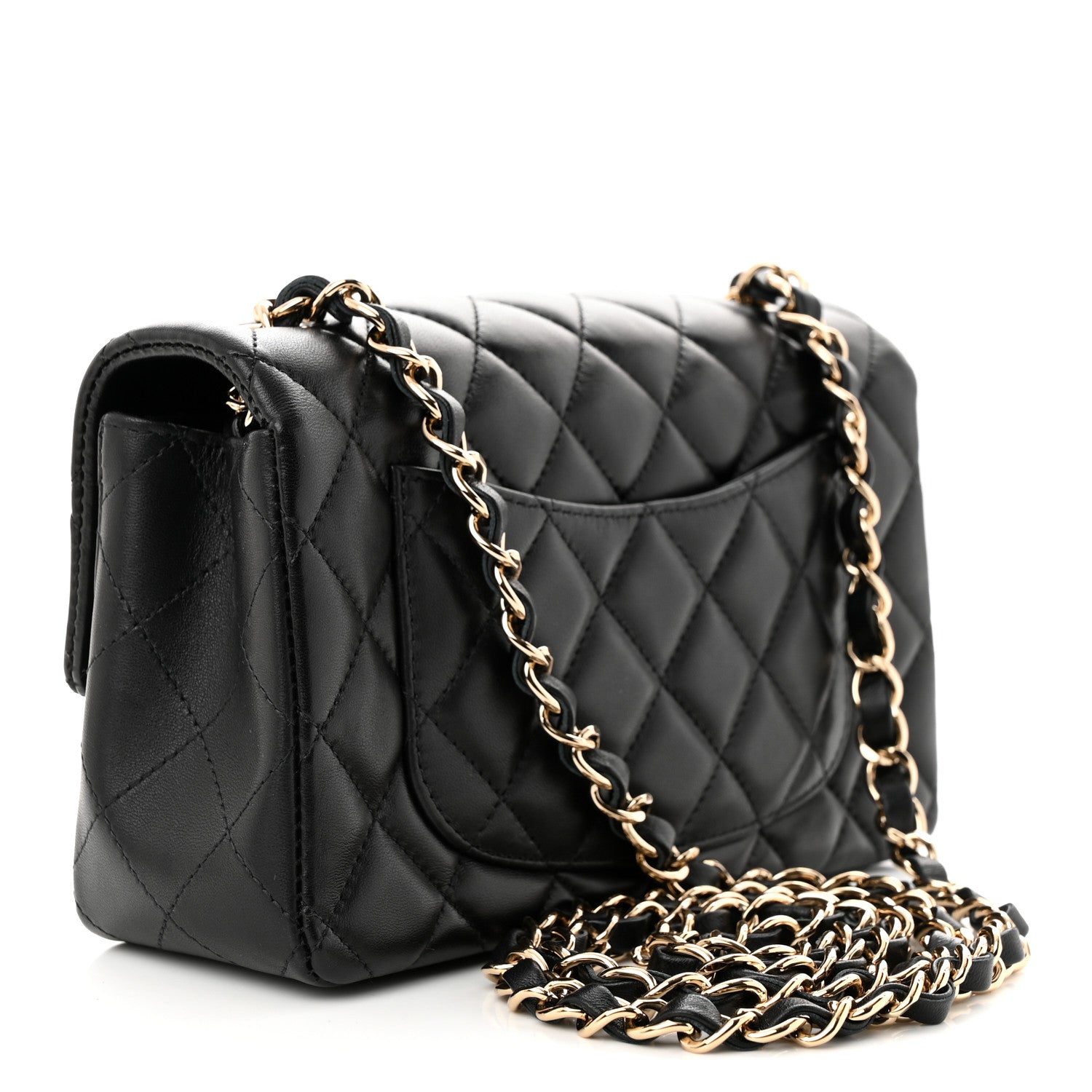 Chanel Lambskin Quilted Mini Rectangular Flap Black 3 of 10