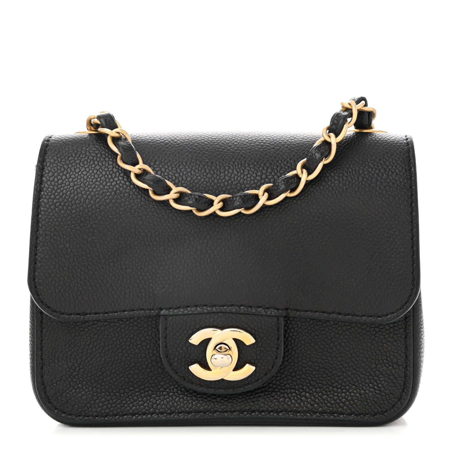 Chanel Grained Calfskin Mini Square Classic Pure Flap Black 1 of 11