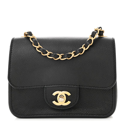 Chanel Grained Calfskin Mini Square Classic Pure Flap Black 1 of 11
