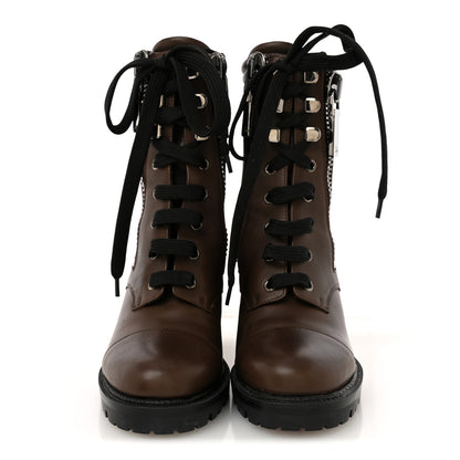Christian Louboutin En Hiver Mixed Dual-Zip 70 Booties 35 Arabica 3 of 11