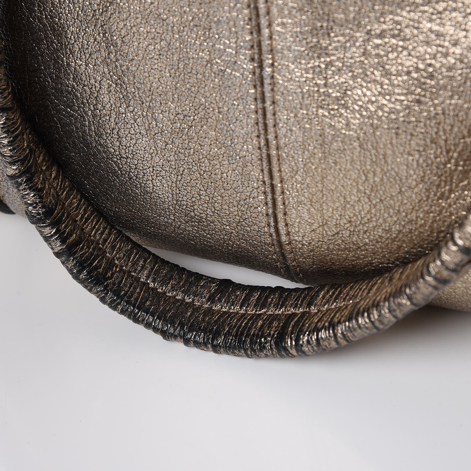 Burberry Metallic Grained Calfskin Small Curzon Satchel Gold 9 of 12