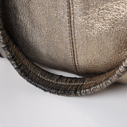 Burberry Metallic Grained Calfskin Small Curzon Satchel Gold 9 of 12