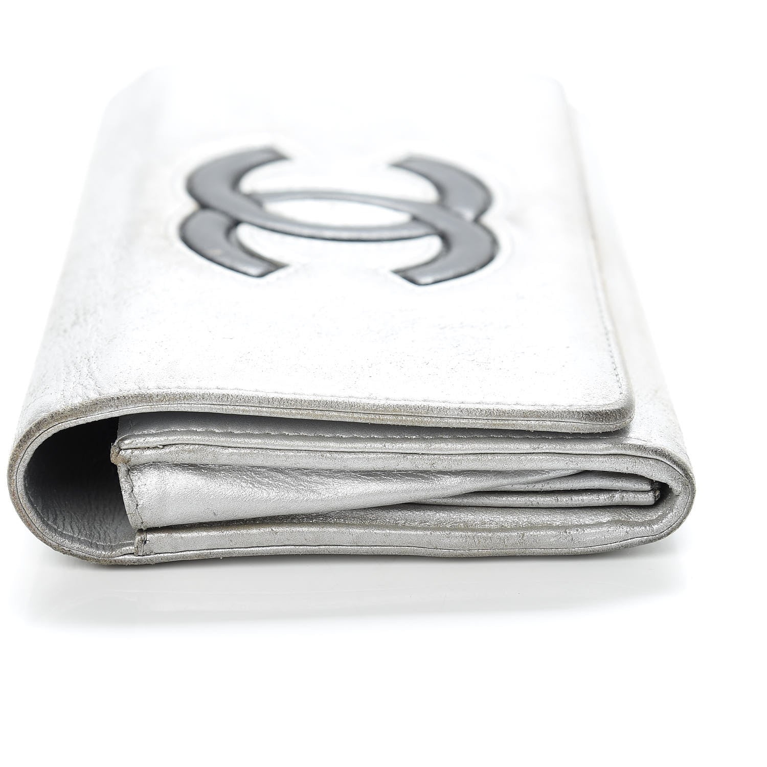 Chanel Lambskin Large CC Flap Wallet Silver 20 of 22