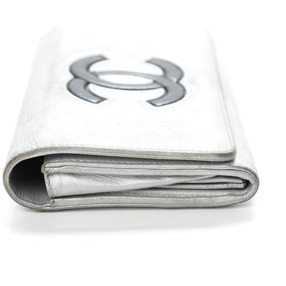 Chanel Lambskin Large CC Flap Wallet Silver 20 of 22