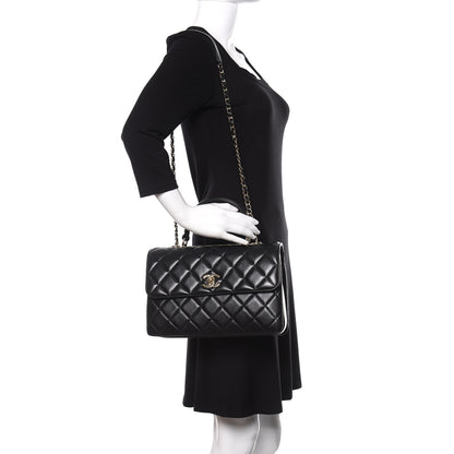 Chanel Lambskin Quilted Medium Trendy CC Flap Dual Handle Bag Black 2 of 11