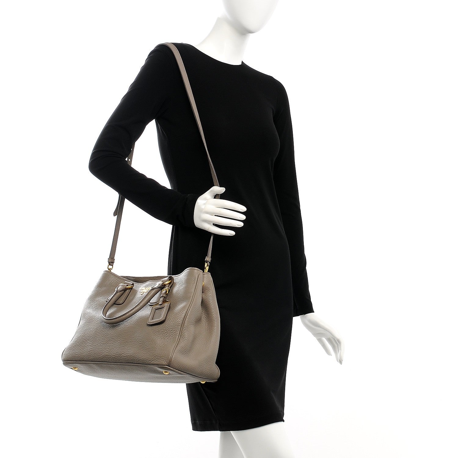 Prada Vitello Daino Tote Argilla 2 of 16