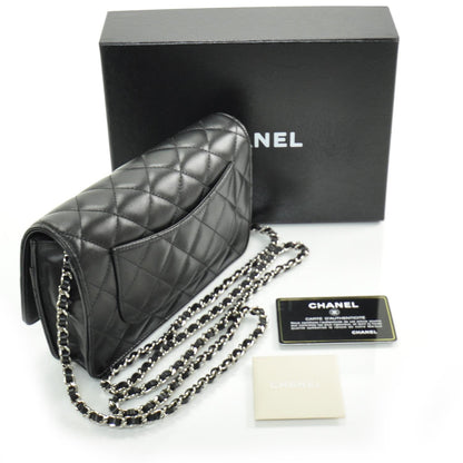 Chanel Lambskin Quilted Wallet On Chain WOC Black SHW 4 of 11
