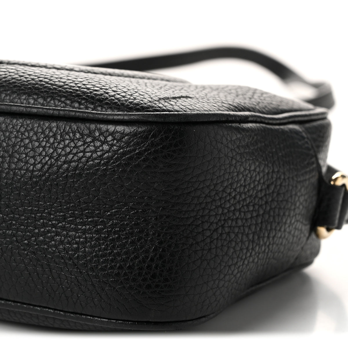 Pebbled Calfskin Small Soho Disco Bag Black