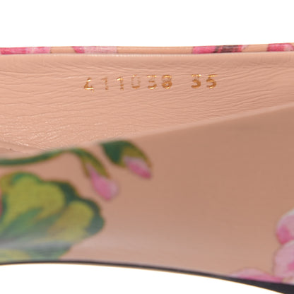 Gucci Calfskin Blooms Print Ballet Flats 35 Pink Apricot Multicolor 10 of 11