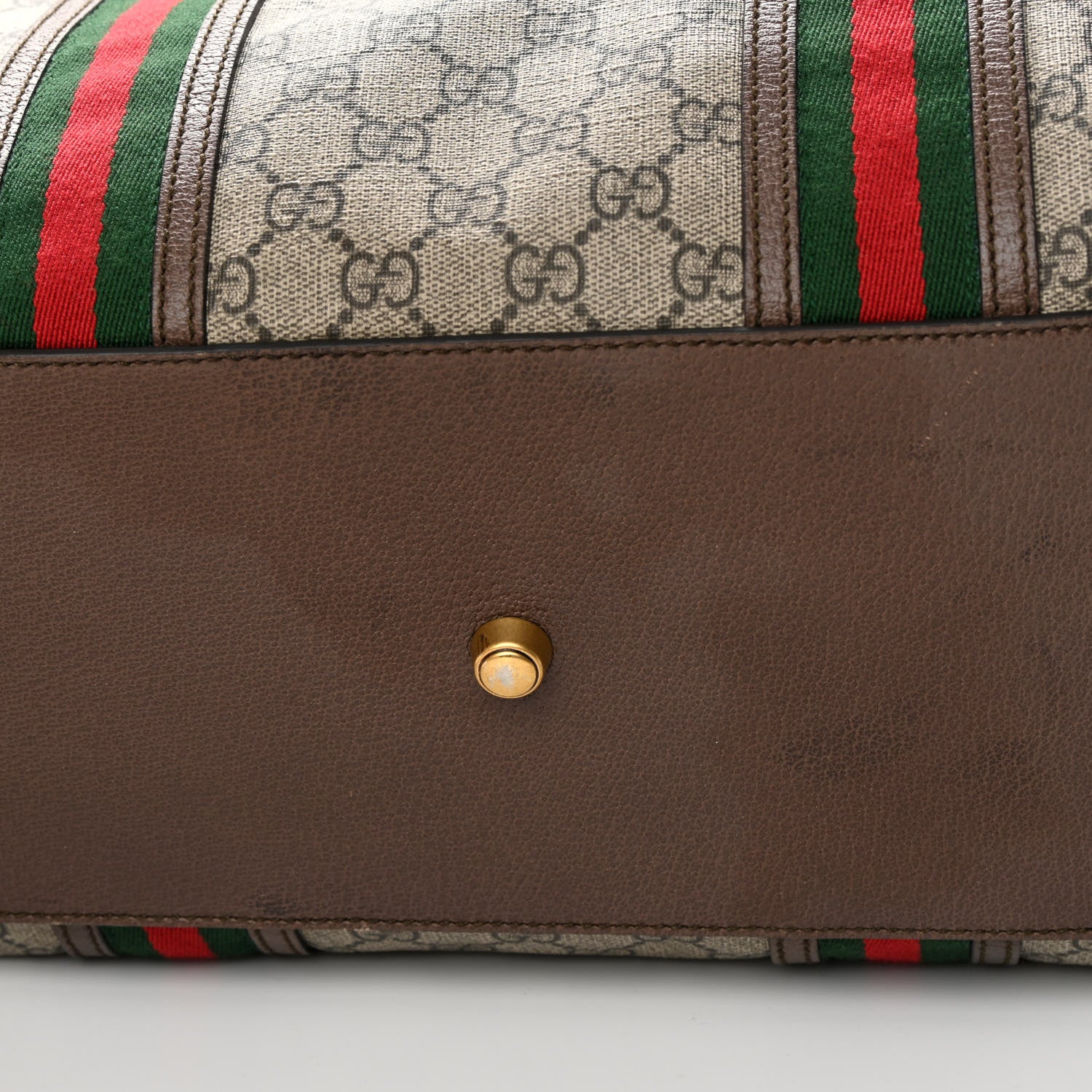 Gucci GG Supreme Monogram Web Large Ophidia Carry-On Duffle Bag Beige New Acero 13 of 18