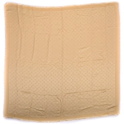 Louis Vuitton Silk Lurex Wool Monogram Shine Shawl Gold 1 of 5