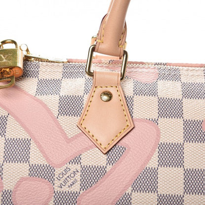 Louis Vuitton Damier Azur Tahitienne Speedy Bandouliere 30 Rose Ballerine 9 of 11