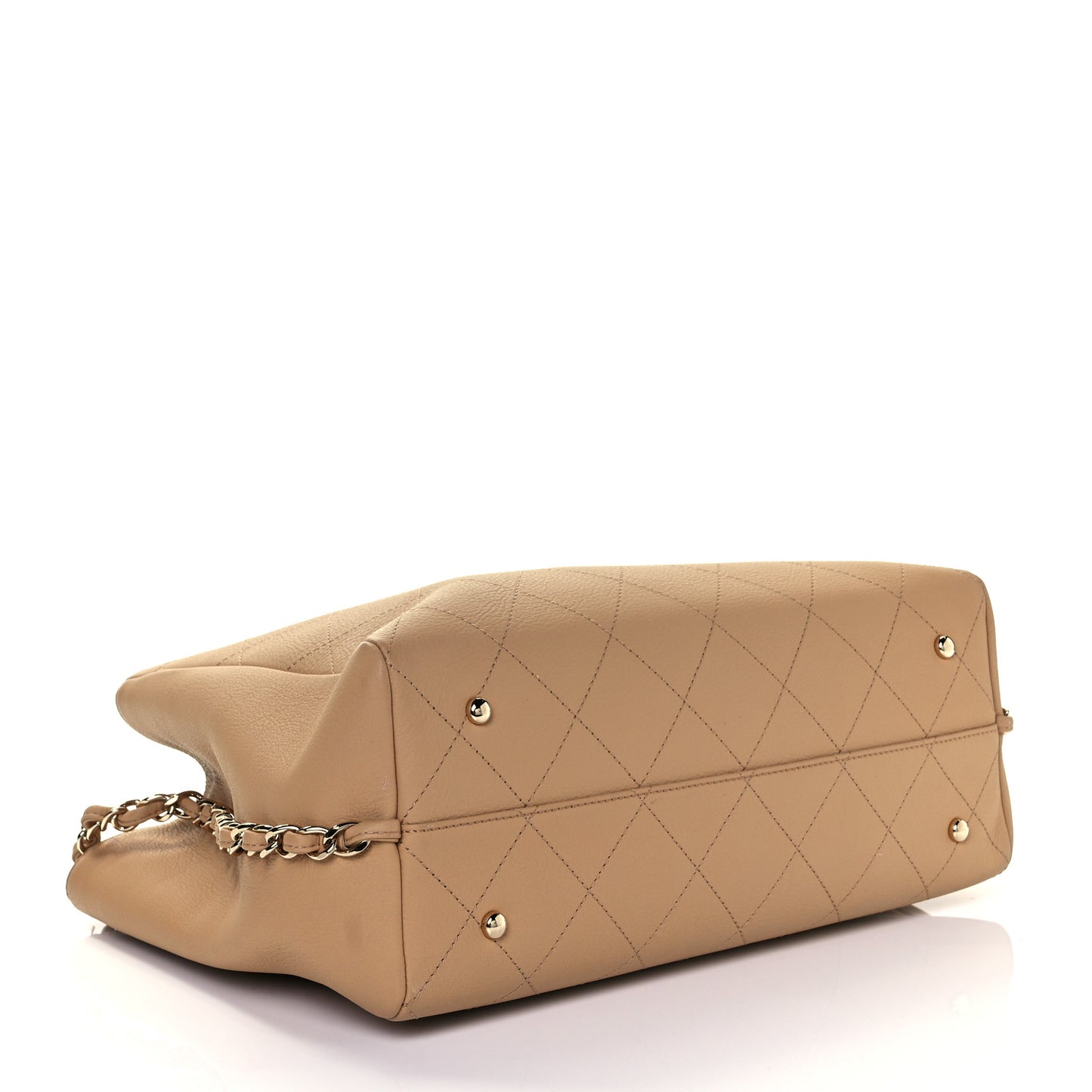 Bullskin Stitched Medium Shopping Bag Beige