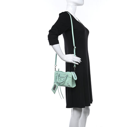 Balenciaga Patent Crocodile Embossed Classic Silver Hardware Nano City Light Green 2 of 10