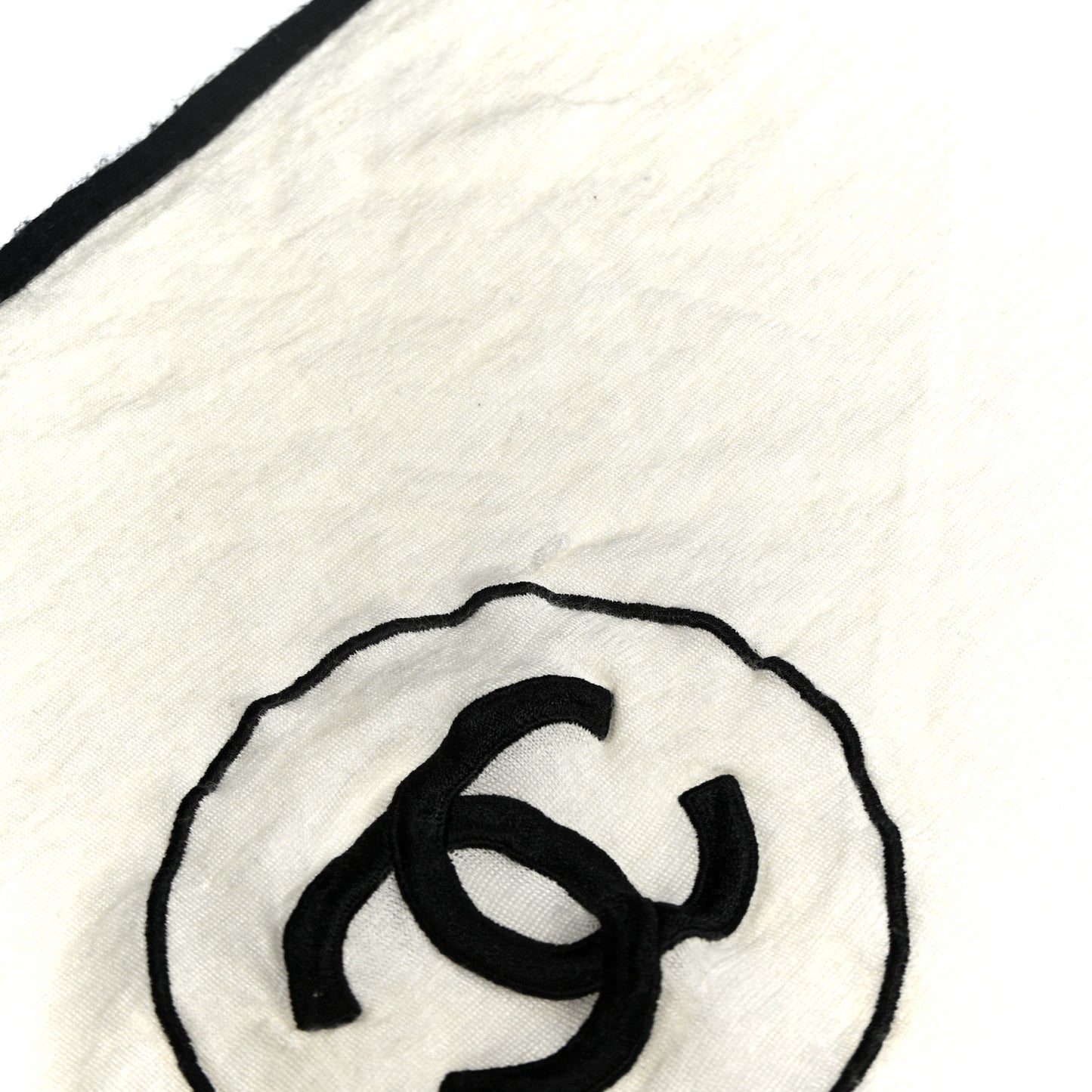 Cashmere Silk CC Stole Ivory Black