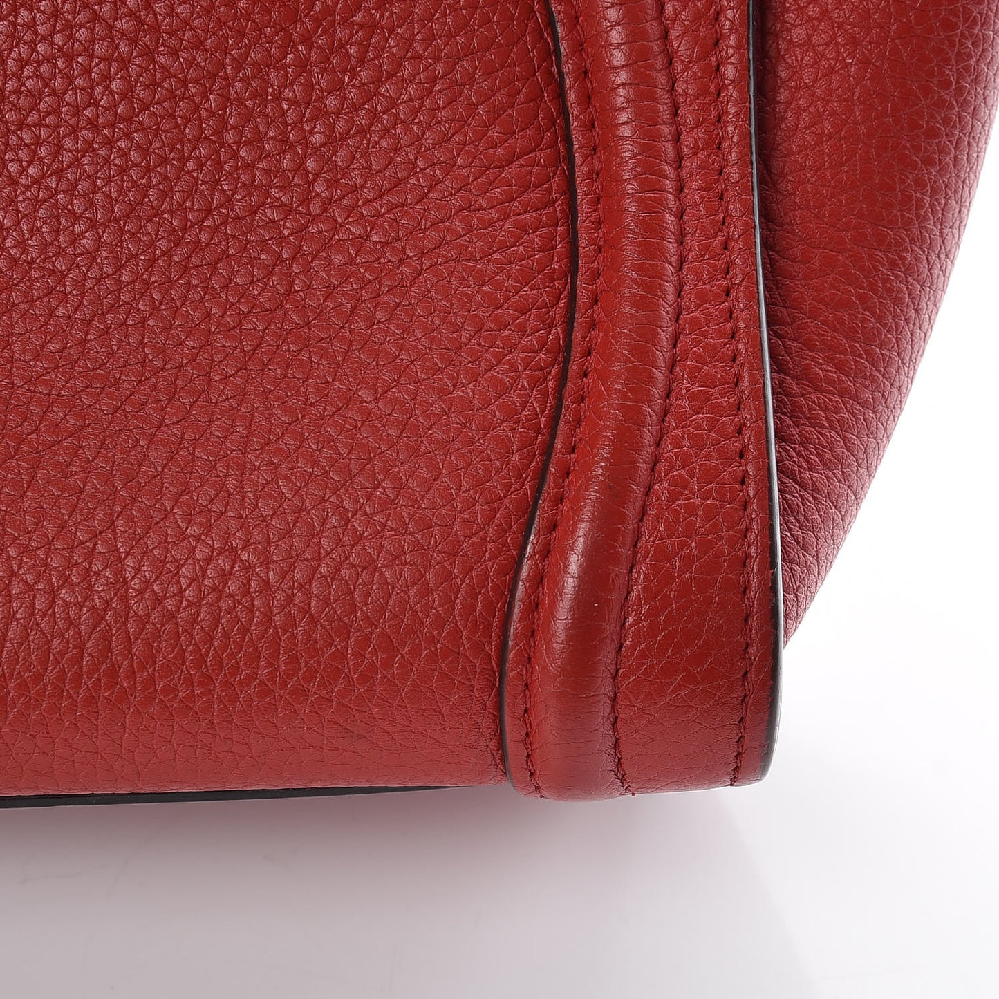 Drummed Calfskin Nano Luggage Coquelicot