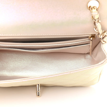 Chanel Iridescent Lambskin Quilted Mini Rectangular Flap Ivory 5 of 9