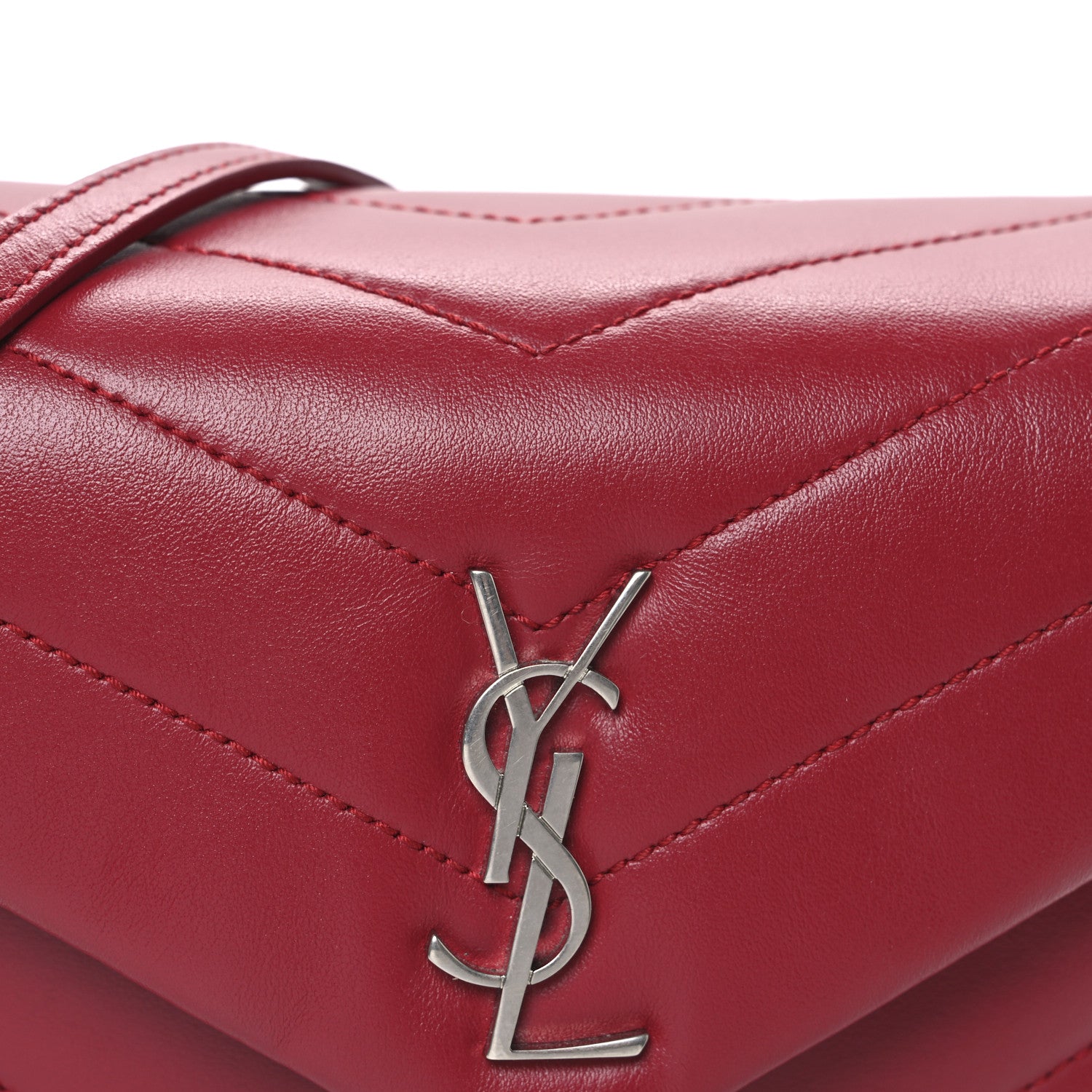 Saint Laurent Calfskin Y Quilted Monogram Toy Loulou Crossbody Bag New Lipstick 8 of 10