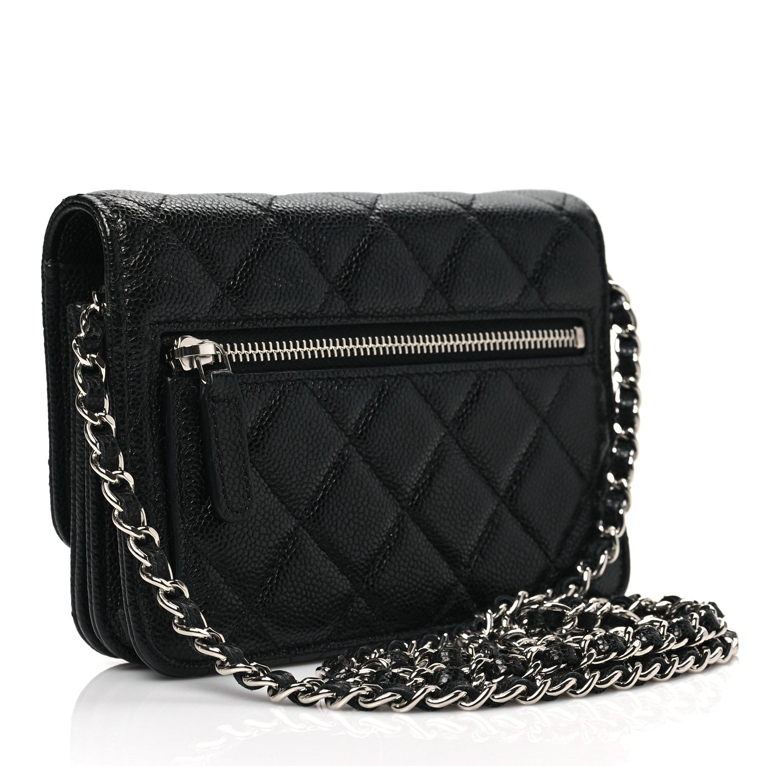Chanel Caviar Quilted Mini Wallet On Chain WOC Black 3 of 8