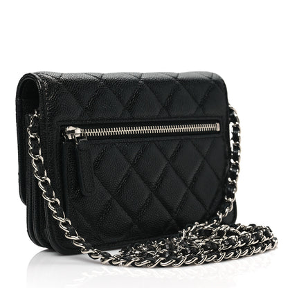 Chanel Caviar Quilted Mini Wallet On Chain WOC Black 3 of 8