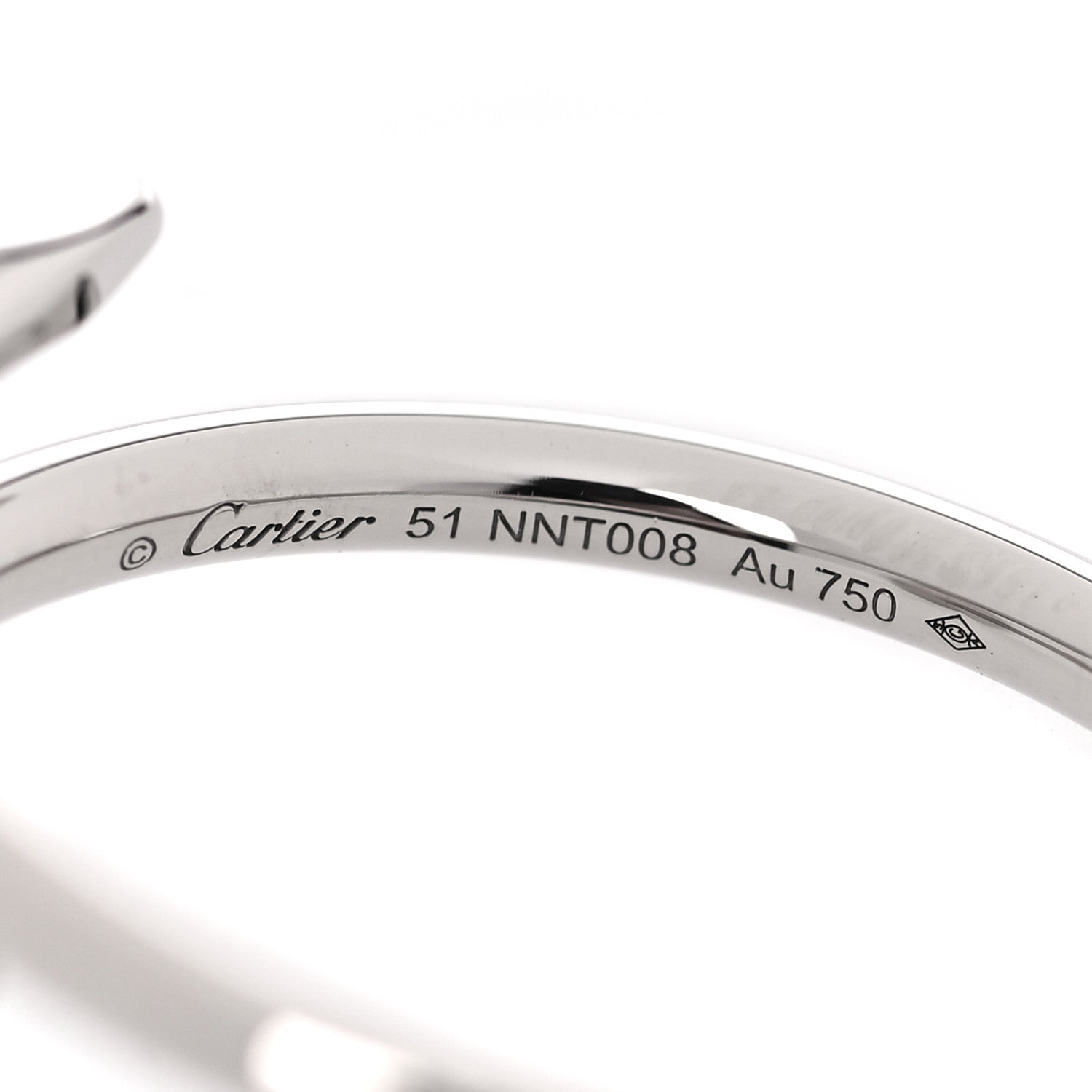 Cartier 18K White Gold Small Juste Un Clou Ring 51 5.75 4 of 6