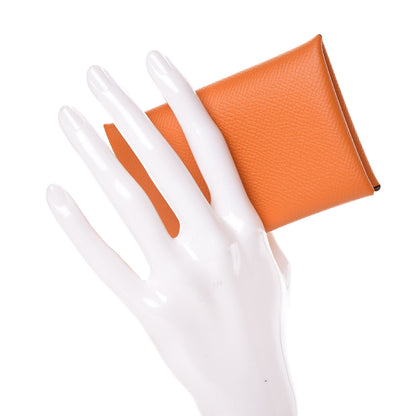Hermes Epsom Calvi Card Case Abricot 2 of 8