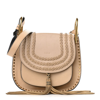 Chloe Calfskin Braided Small Hudson Shoulder Bag Pearl Beige 1 of 9