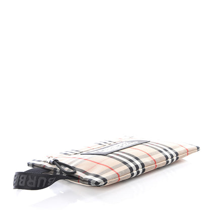 Burberry Nylon Vintage Check Logo Print Portrait Pouch Archive Beige 3 of 10