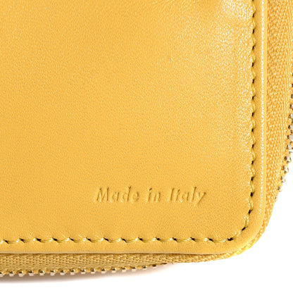 Celine Lambskin Zip Around Compact Wallet Sun Yellow Black 6 of 7