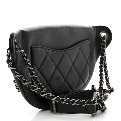 Chanel Calfskin Chain 20s Signe Waist Bag Black 3 of 15