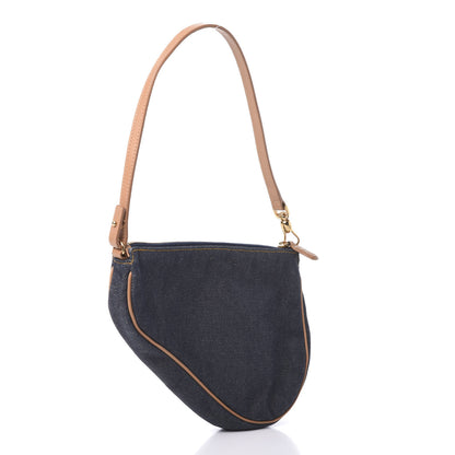 Christian Dior Denim Saddle Pochette Blue 4 of 13