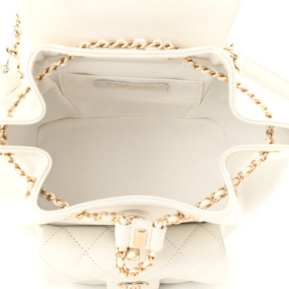 Chanel Lambskin Quilted Small Duma Drawstring Backpack White 5 of 11
