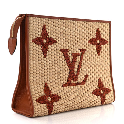 Louis Vuitton Raffia Monogram Giant Toiletry Pouch 26 Tan 3 of 8