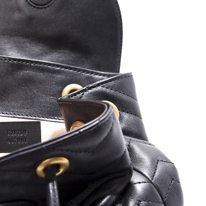 Gucci Calfskin Matelasse GG Marmont Flap Backpack Black 6 of 9